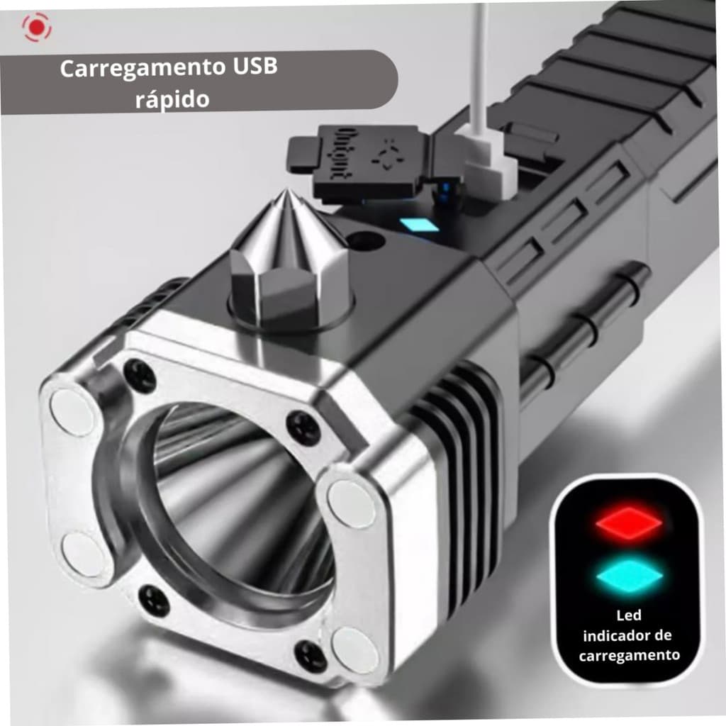 Lanterna LED Martelo Recarregável de Emergência TOP!
