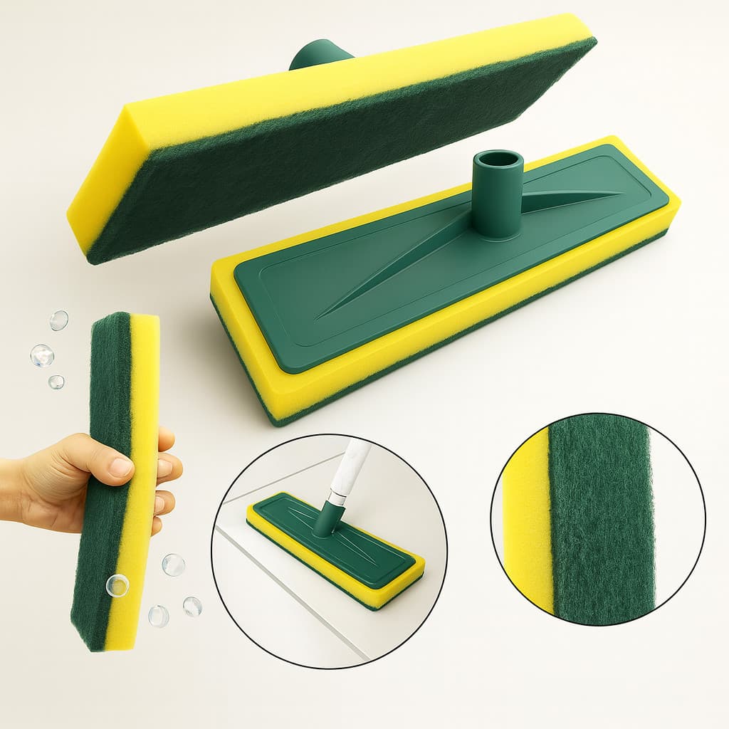 3 Refil Mop Esponja Multiuso Limpeza Chão e Azulejo