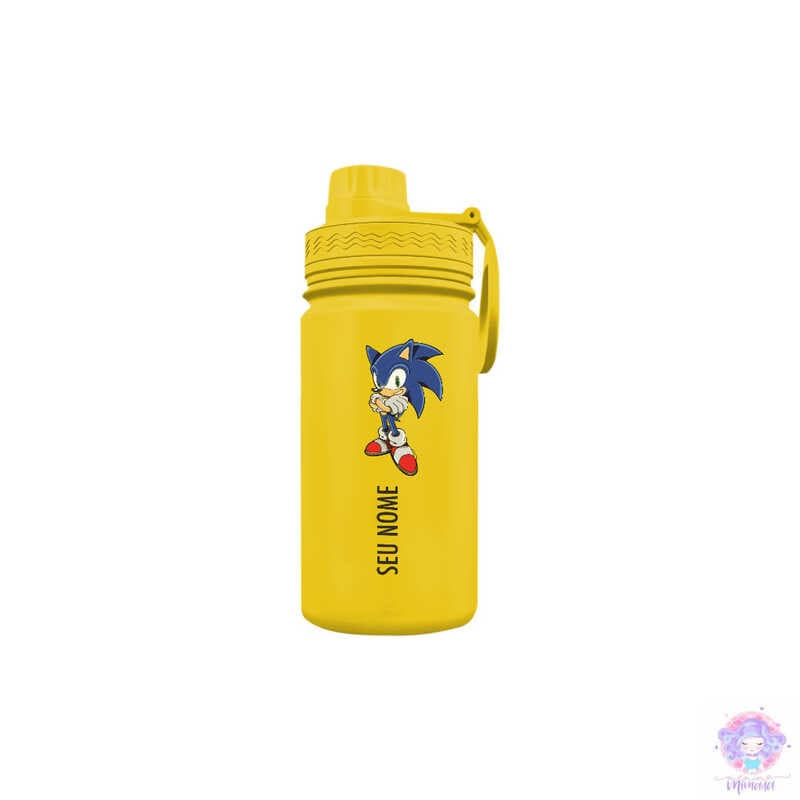 Sonic - Garrafa Térmica Fresh Com Alça Personalizada Infantil com Seu Nome 350ml 550ml 600ml