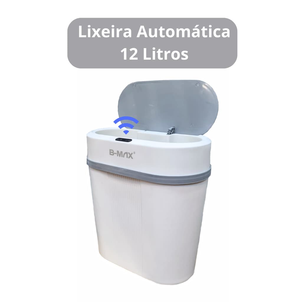 BRANCA - Lixeira inteligente com Sensor de Aproximação Automática 12 litros - BM-F1179