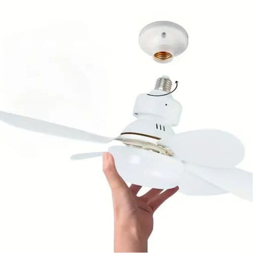 Ventilador de Teto 60W com 3 Hélices e Controle Remoto | Suporte para Lâmpada e Design Moderno