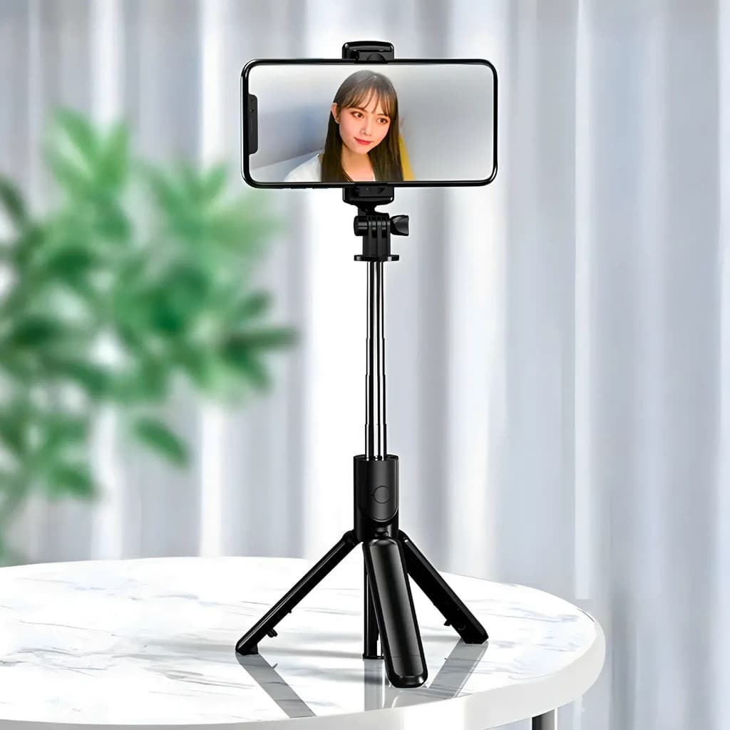 Bastão de Selfie com Tripé para Celular com Controle Dispara
