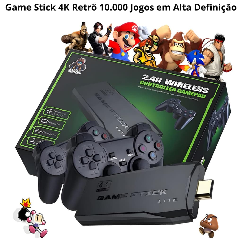 Video Game Stick 4K Retrô 10.000 Jogos