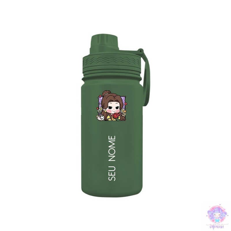 Chibi Bela - Garrafa Térmica Fresh Com Alça Personalizada Infantil com Seu Nome 350ml 550ml 600ml
