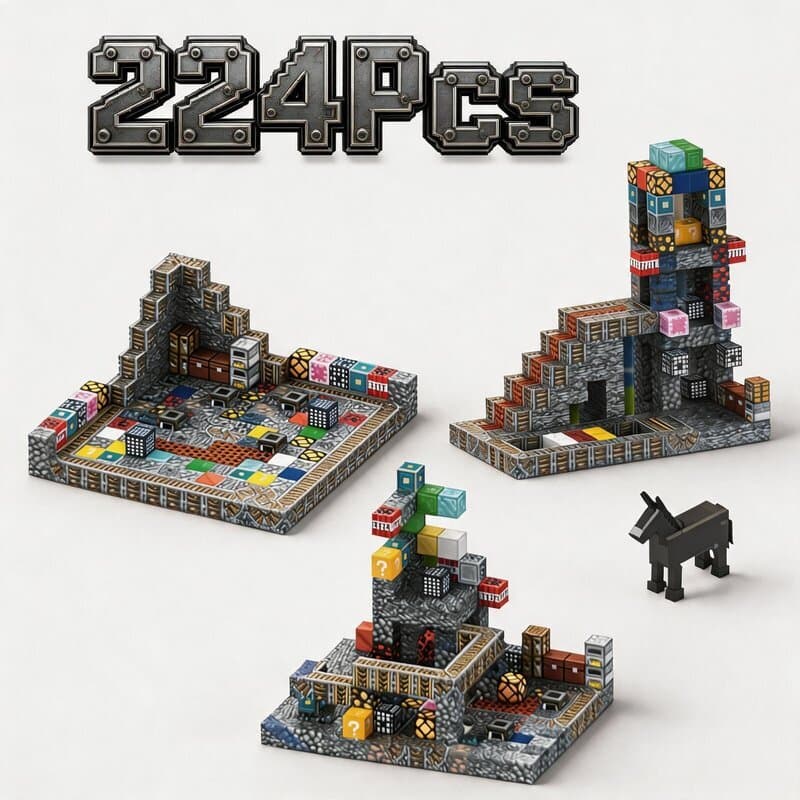 Blocos Magnéticos de Montar Infantil Cubos Pixel 3D Brinquedo Educativo Criativo para Crianças