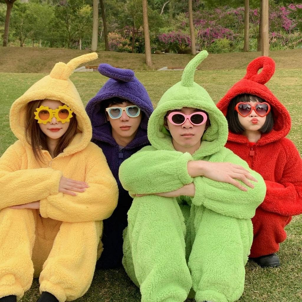 Adultos Crianças Bonito Teletubbies Onesies Mulheres Homens Animal Dos Desenhos Animados Pijamas Kigurumi Dipsy Tinky Wi