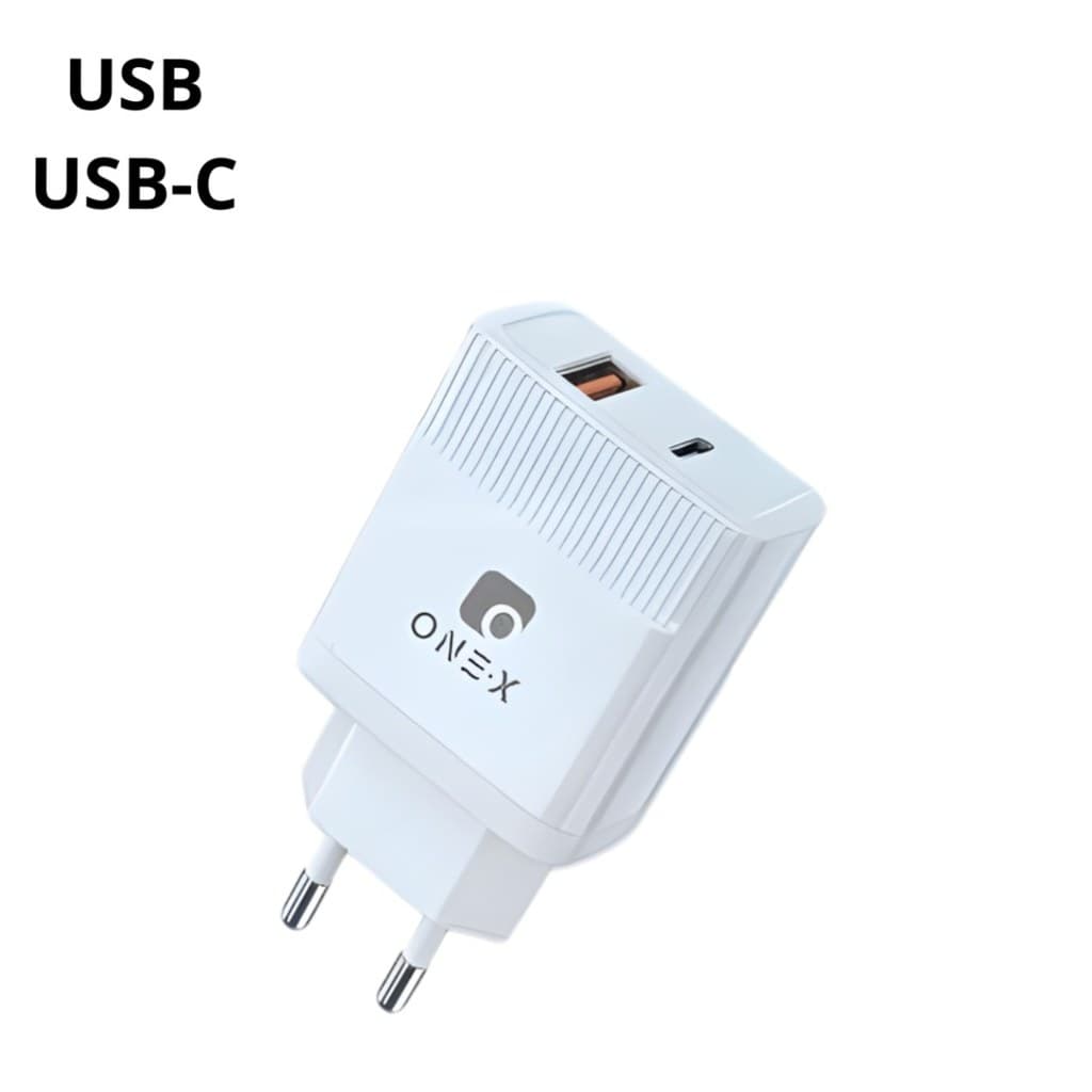 Fonte Carregador Turbo 48W Duplo USB-C Power Delivery E USB Quick Charge Rápido Universal ONE X