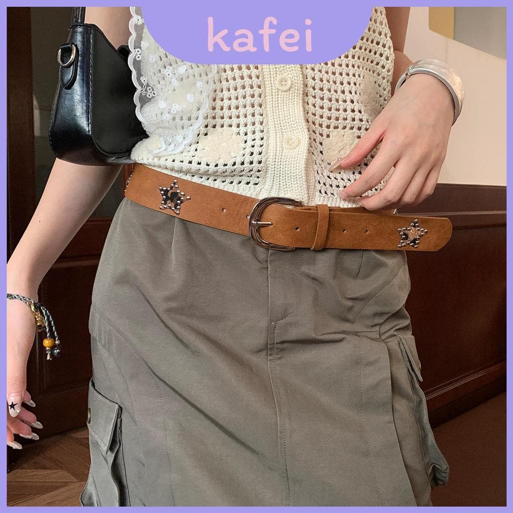 Cinto Marrom Elegante De Couro Para Mulheres Com Design Vintage E Fivela De Liga Uso Diário