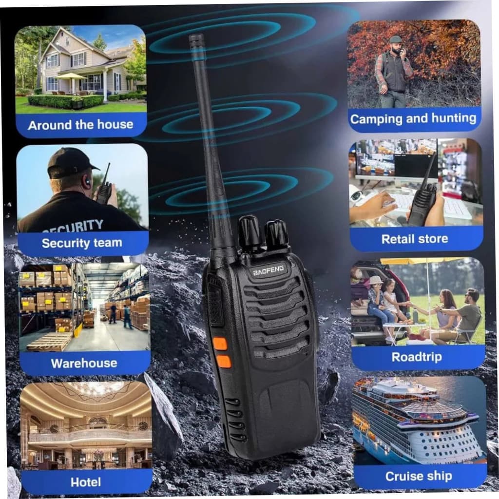 Rádio Comunicador BF-777S Baofeng UHF Recarregável Bivolt 16 Canais com Fone