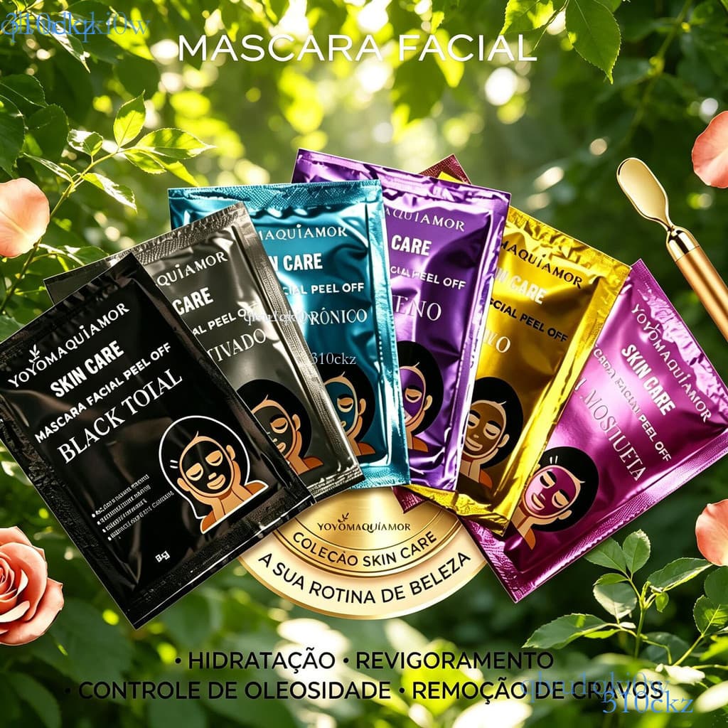 Kit com 4 Máscaras Faciais Peel Off 8g | Limpeza Profunda, Hidratação e Remoção de Cravos e Impurezas ✨310ckz