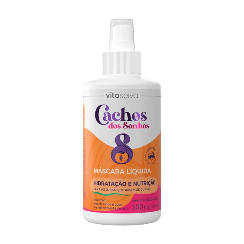 Máscara Líquida Vita Seiva Cachos dos Sonhos 300ml Tratamento Intensivo Cod.89300