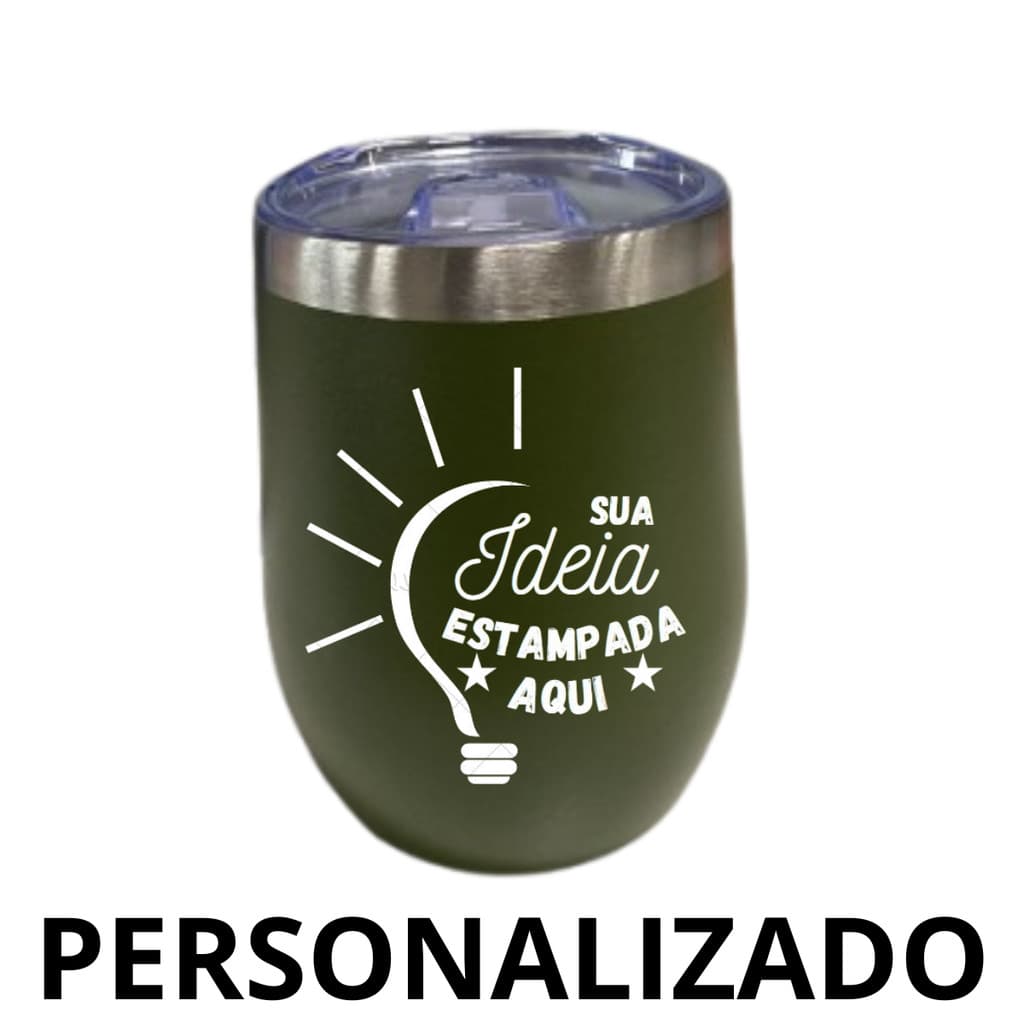 Personalizado - COPO CUIA Térmico Inox com Tampa Antivazamento (360 ml) - Verde Bandeira