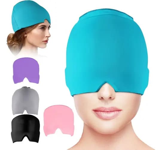 Touca de Enxaqueca Gelada Alívio Dor de Cabeça, Máscara Facial Terapia Relaxante Anti Estresse