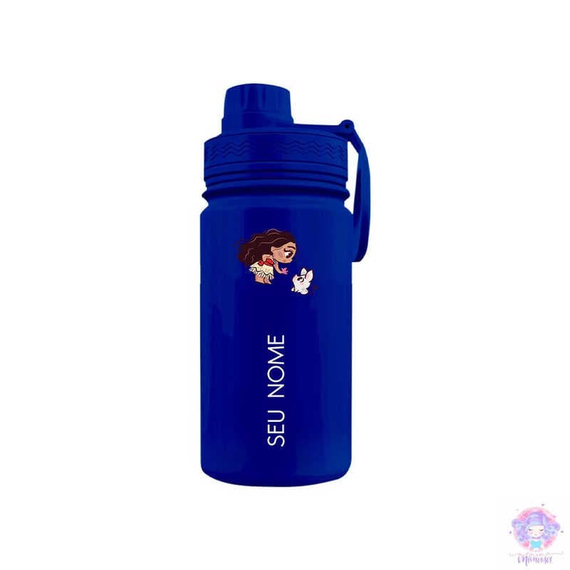Chibi Moana - Garrafa Térmica Fresh Com Alça Personalizada Infantil com Seu Nome 350ml 550ml 600ml