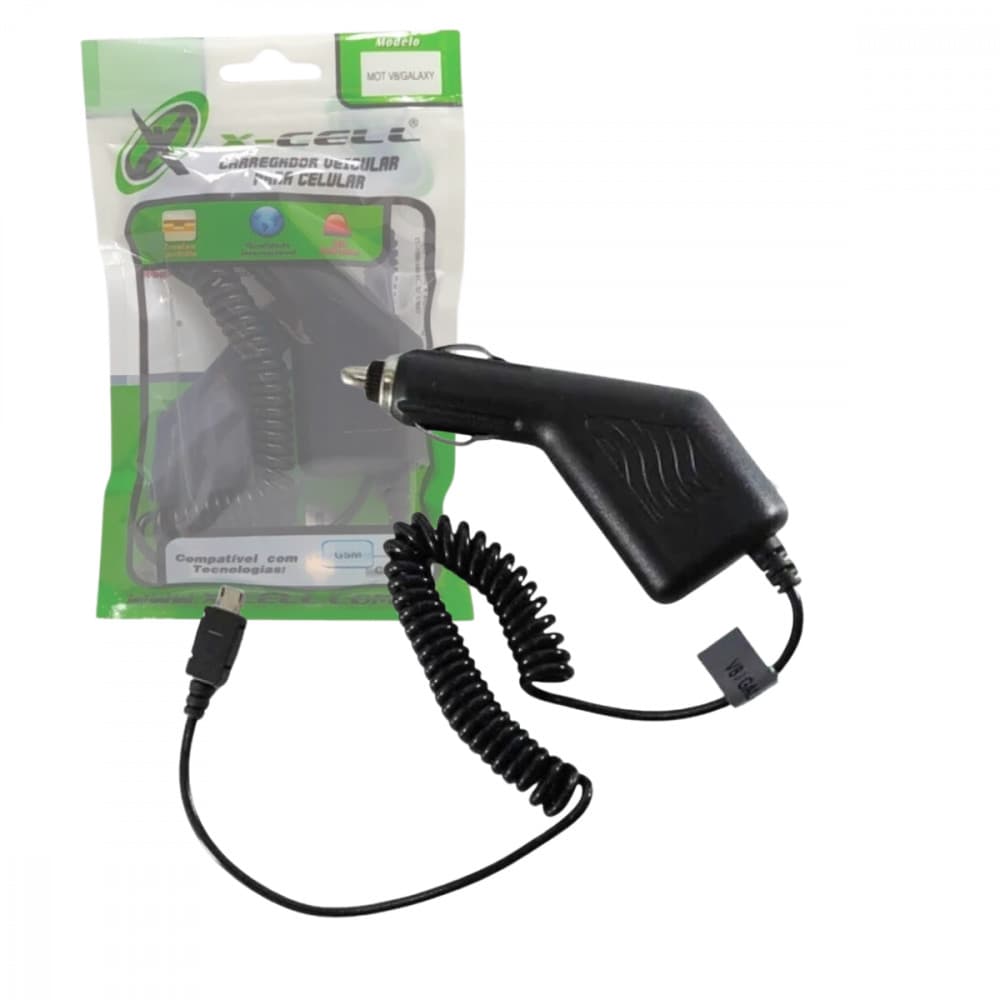 Carregador Veicular 12V com Cabo V8 Fixo