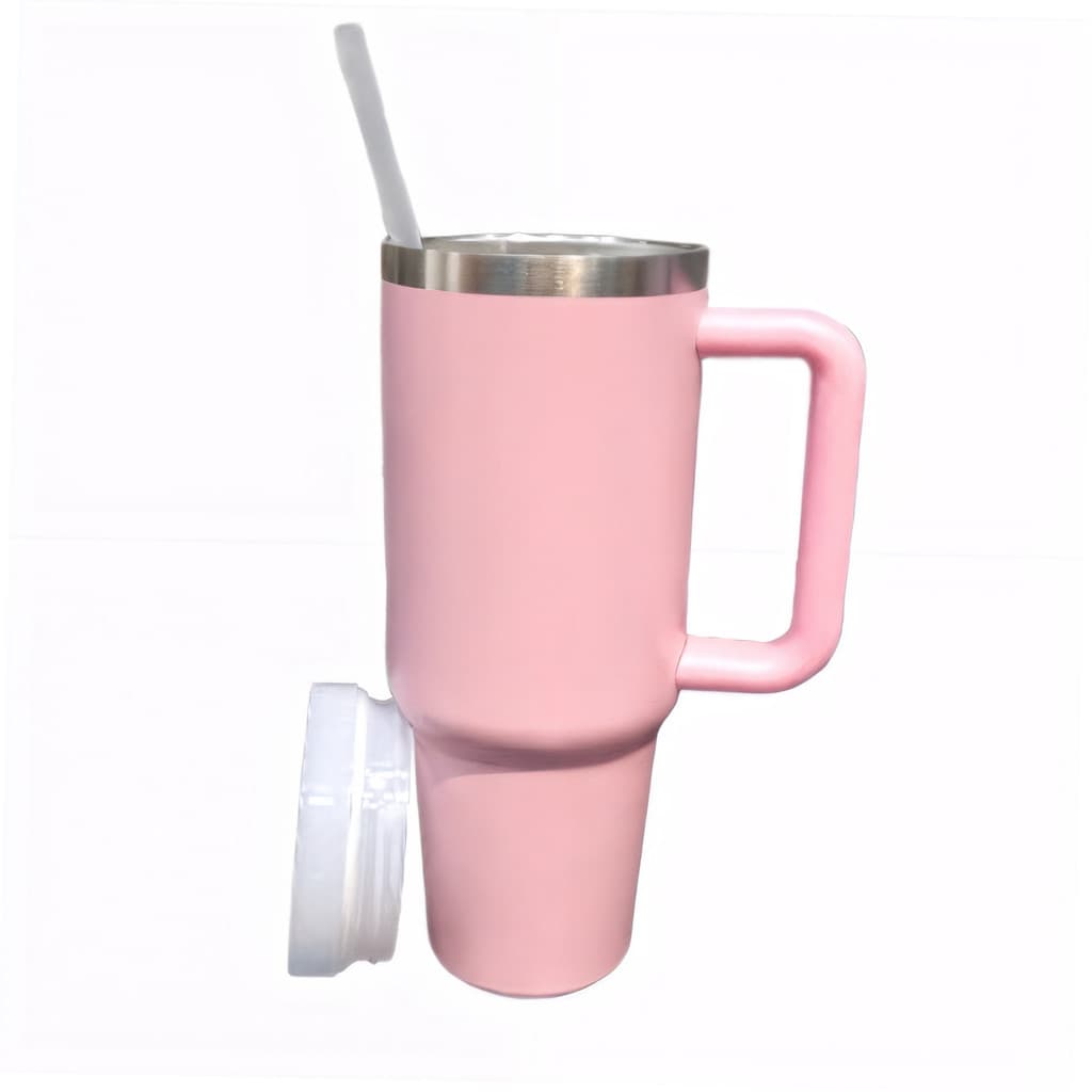 Copo Caneca (1200 ml) Térmica Inox com Alça e Canudo