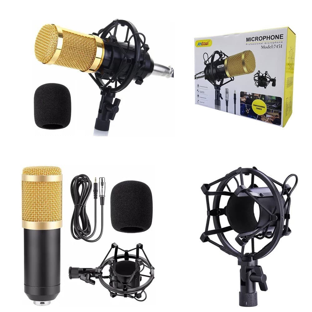 Microfone Condensador BM-800, Ideal para Youtubers e Músicos Profissionais