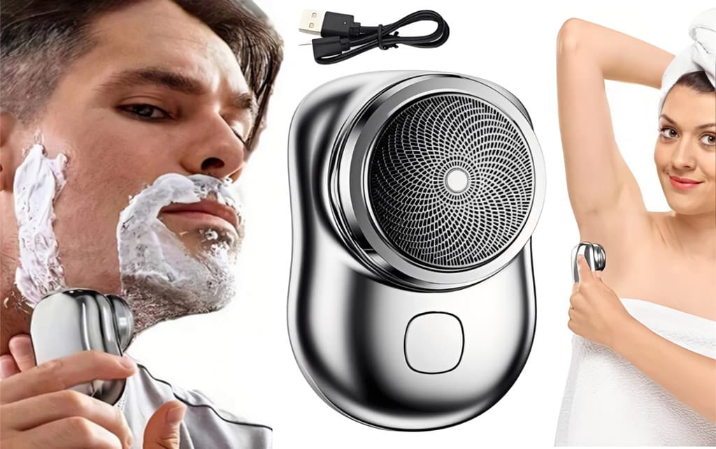 Mini Barbeador Elétrico Portátil para Homens – Prático e Recarregável