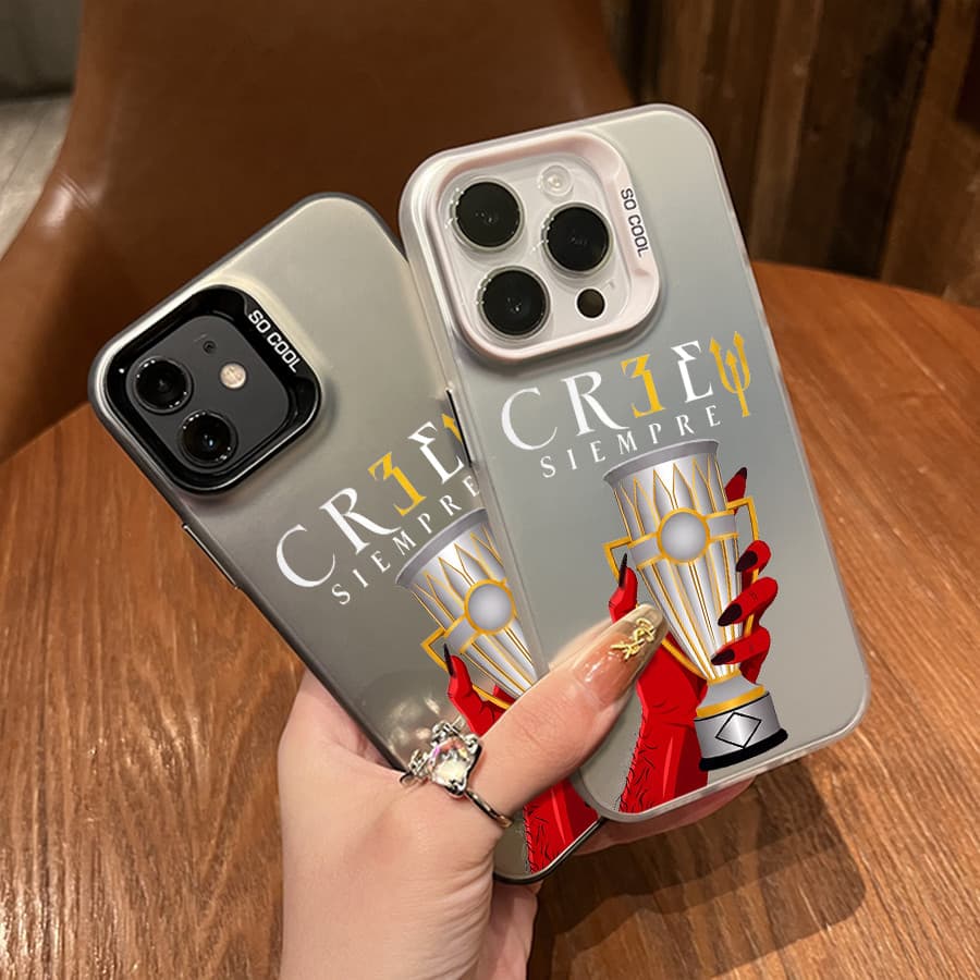 Capa para celular Taça de campeão com luva vermelha,Adequado para iPhone 7/11-17/X, Samsung Galaxy S21-S26, MOTO