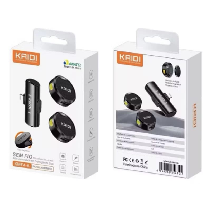 Microfone Duplo Kaidi Kmf4-c Wireless Usb-c Para Smartphones Iphone