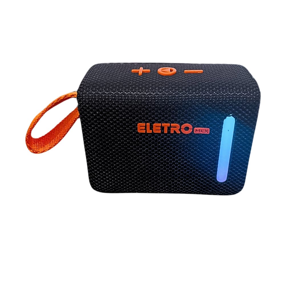 Caixa de Som Bluetooth Portátil LED 30W Prova D'agua com Alça Eletromex EL-1104