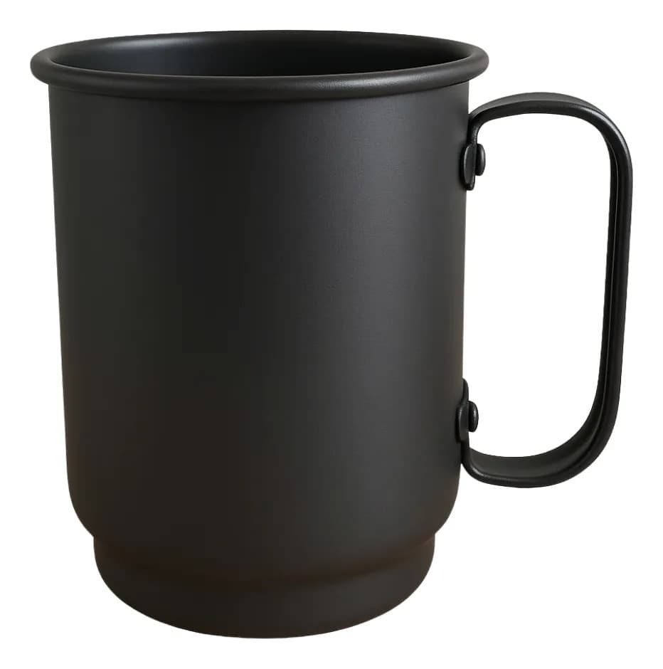 Caneca De Alumínio 350ml Lisa - Preto fosco PERSONALIZAÇÃO