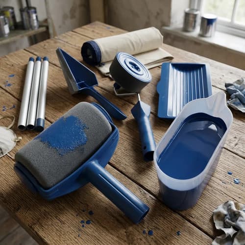 Kit Rolo De Pintura Inteligente Com Reservatório Antigotejamento 6 Peças Extensor Sem Sujeira Profissional Snel Home
