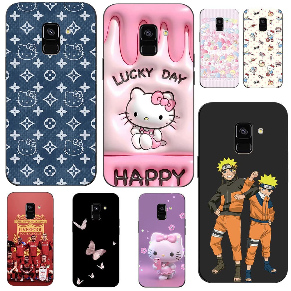 Capa De Telefone Personalizada Samsung Galaxy A8 A8 Plus 2018 @ 10035 Gato Fofo De Desenho Animado Personagens Felinos E