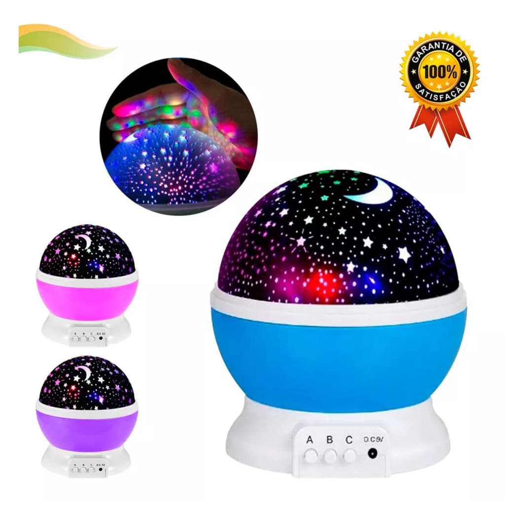 Projetor Luminária Abajur Estrelas Galaxy 360º Céu Estrelado Star Lua Led Festas E Comemorações