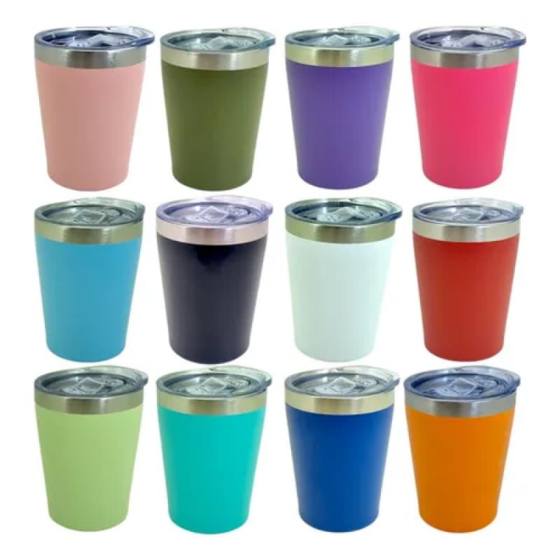 Mini Copo Cuia Térmico 360ml Em Inox Com Tampa Acrílica