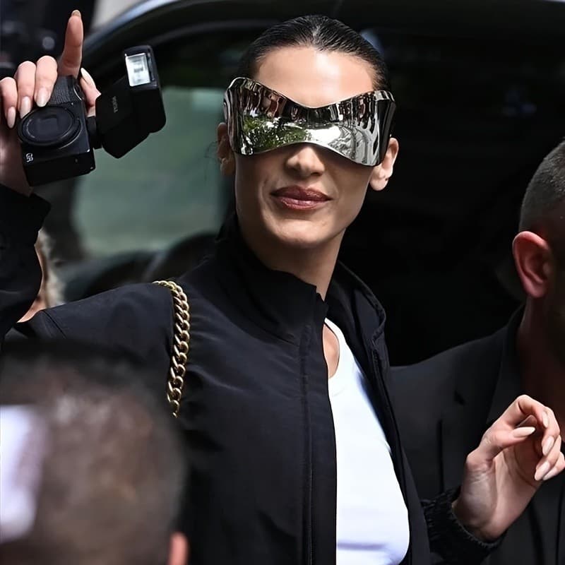 Óculos de Sol Triangulares Estilo Hip Hop, Óculos de Sol Envolventes Elegantes para Mulheres, Óculos Esportivos para Cic