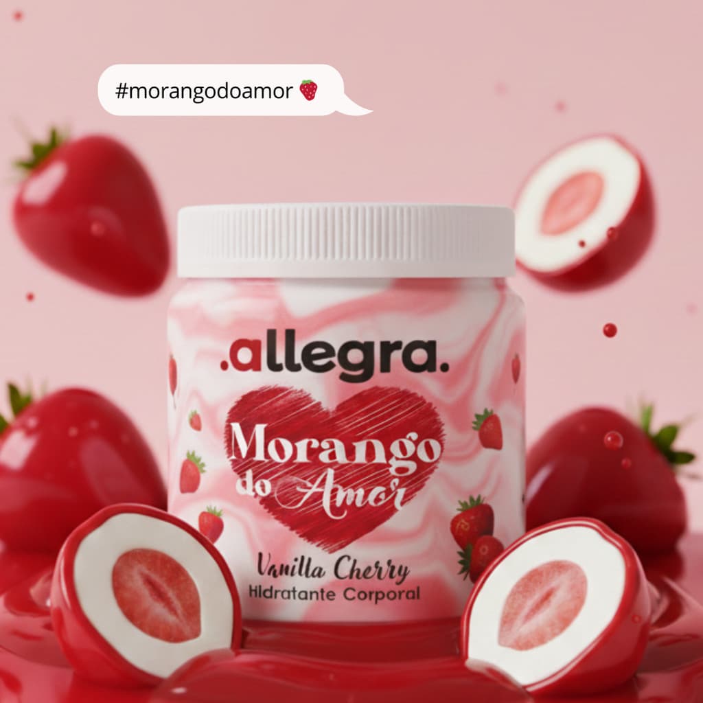 Creme Hidratante Corporal Allegra Morango do Amor Vanilla Cherry 150g Cod.90502