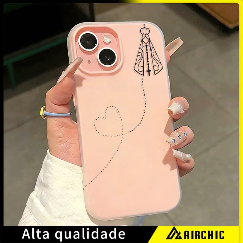 Capa De Telefone 2 Em 1 Candy Jelly Para IPhone 13 11 15 14 12 16 17 Normal Pro Max Air Little Nossa Senhora Capinha