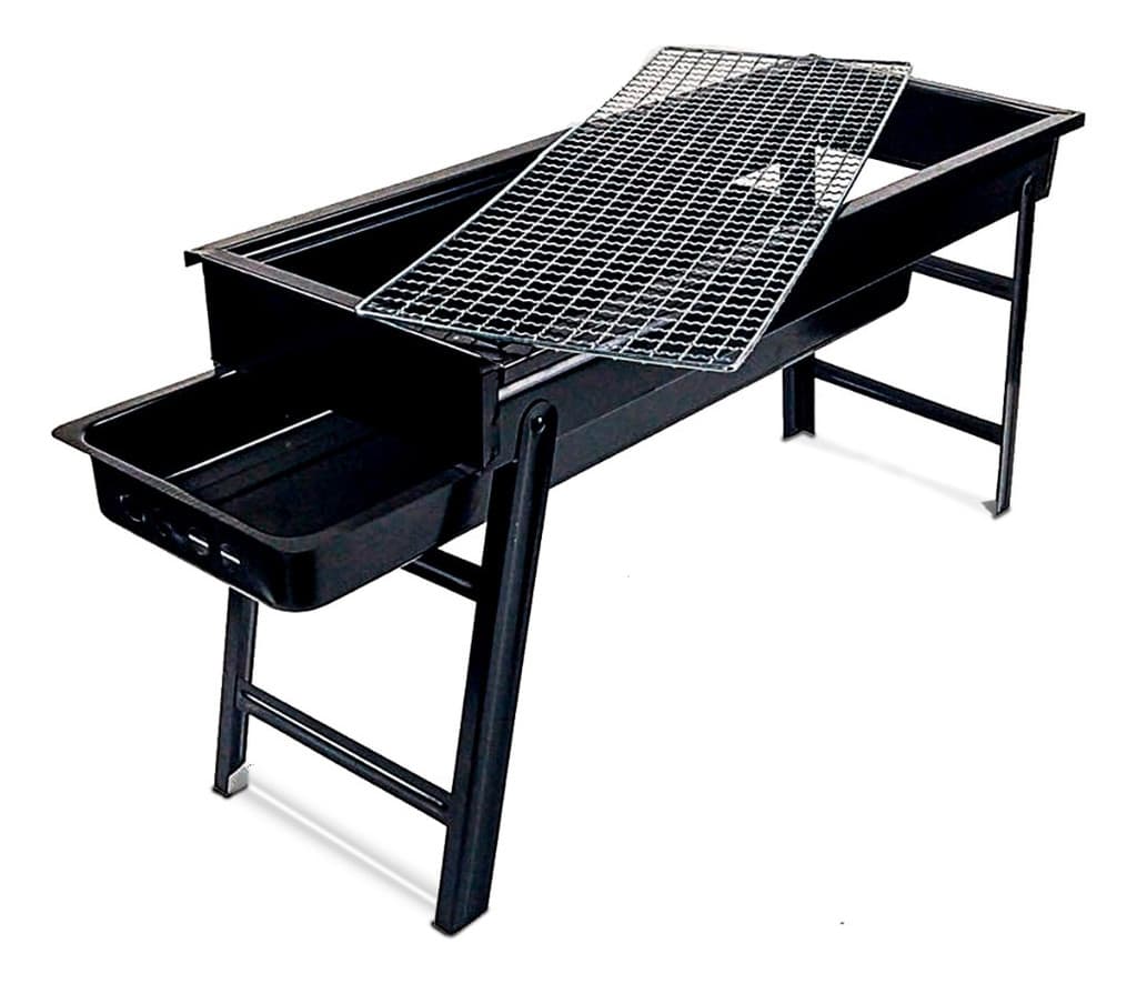 Mini Churrasqueira Portatil Dobravel Com Gaveta Preta  60cm SNH55 Snel Home