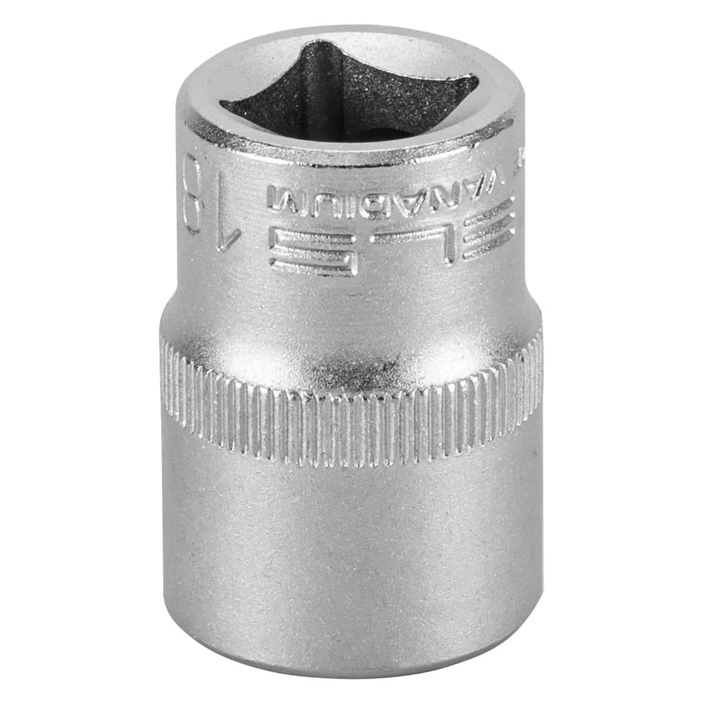 Soquete Sextavado Curto 18mm 1/2 Aço Cromo Vanadium Profissional