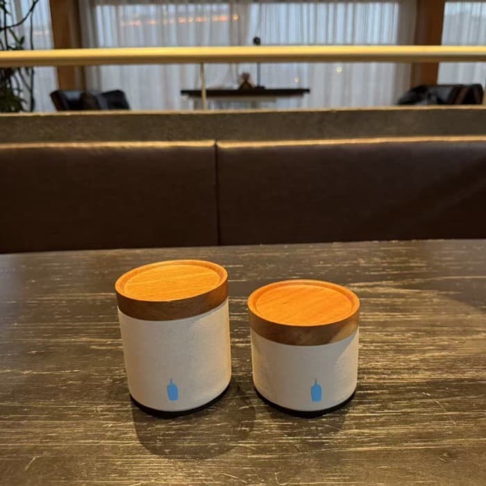 Garrafa azul de grãos de café, estilo japonês, grés, lanche, garrafa azul, lata selada de café doméstico, lata com tampa