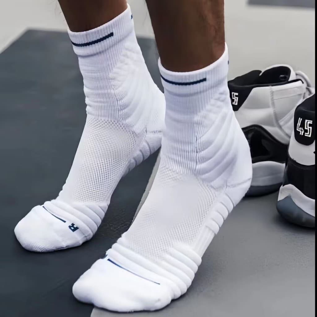 Meias De Basquete De Combate De elite Profissional Masculino Treinamento Real Tubo Médio Antiderrapante Absorção De Choq