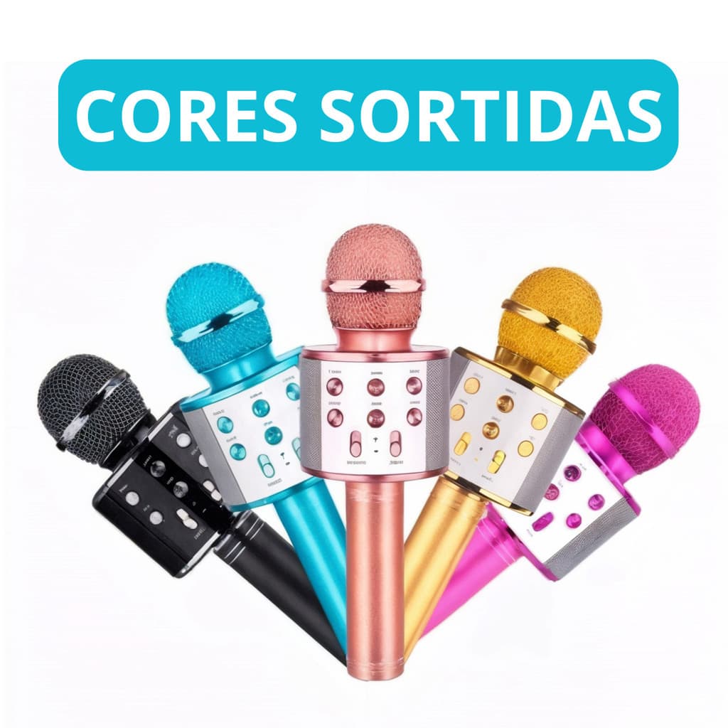 Brinquedo Microfone Karaokê Bluetooth para Crianças com Efeitos de Voz
