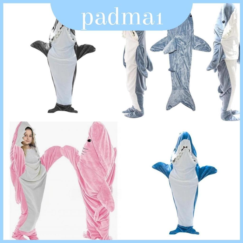 Saco De Dormir De Tubarão Premium Aconchego Com Flanela De Pelúcia Disponível Em Azul-Cinza Rosa Claro Escuro Real E Des