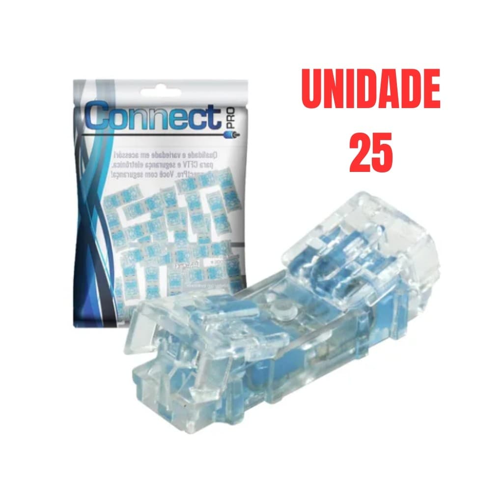Kit 25 Conectores de Emenda Linear com Gel 101E Branco para Cabos Elétricos