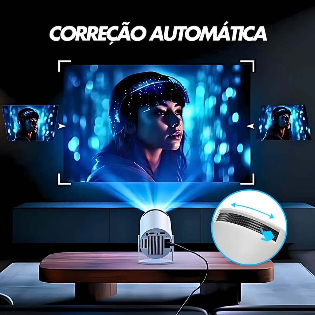 Projetor Ultra HD Tela 4k Smart Portátil