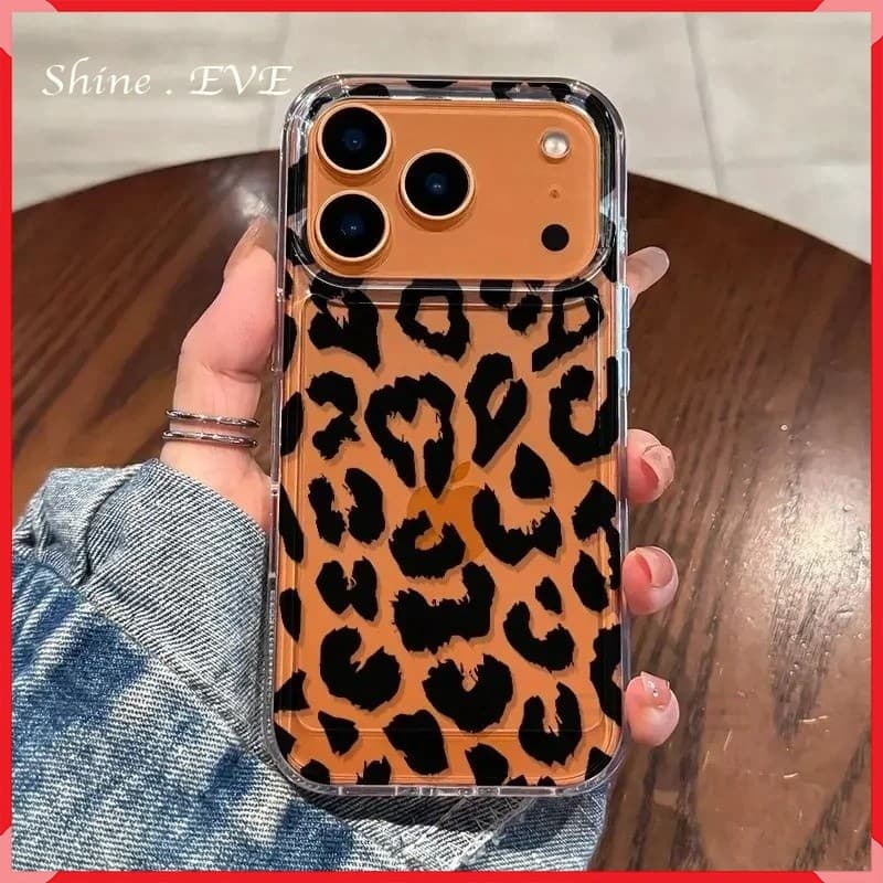 Capinha Transparente Macia Leopardo Preto Impresso Para iPhone 7 8 X XR XS Max 11 12 13 14 15 16 17 Pro Max Plus