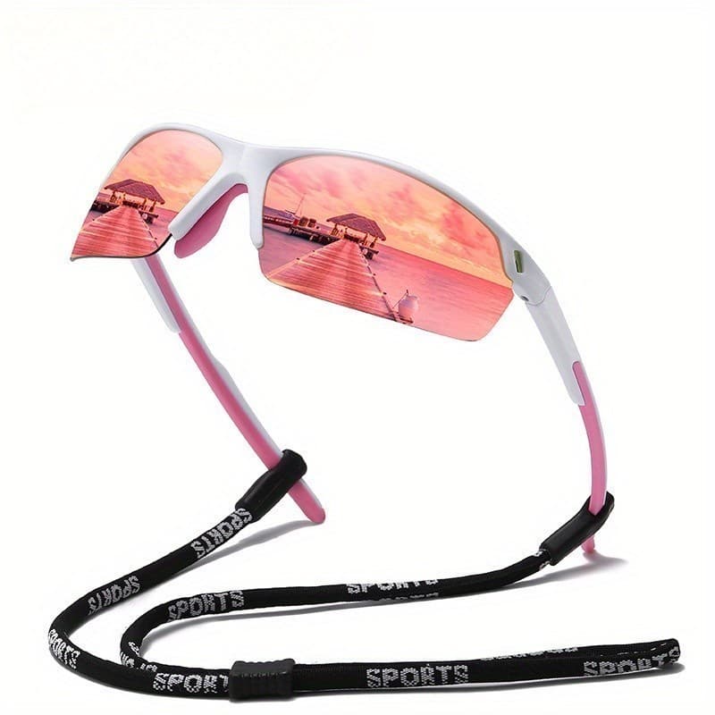 Óculos de Sol Esportivos Polarizados, Óculos de Moda TR90, Novos Óculos de Sol de Meia-Armação para Ciclismo ao Ar Livre