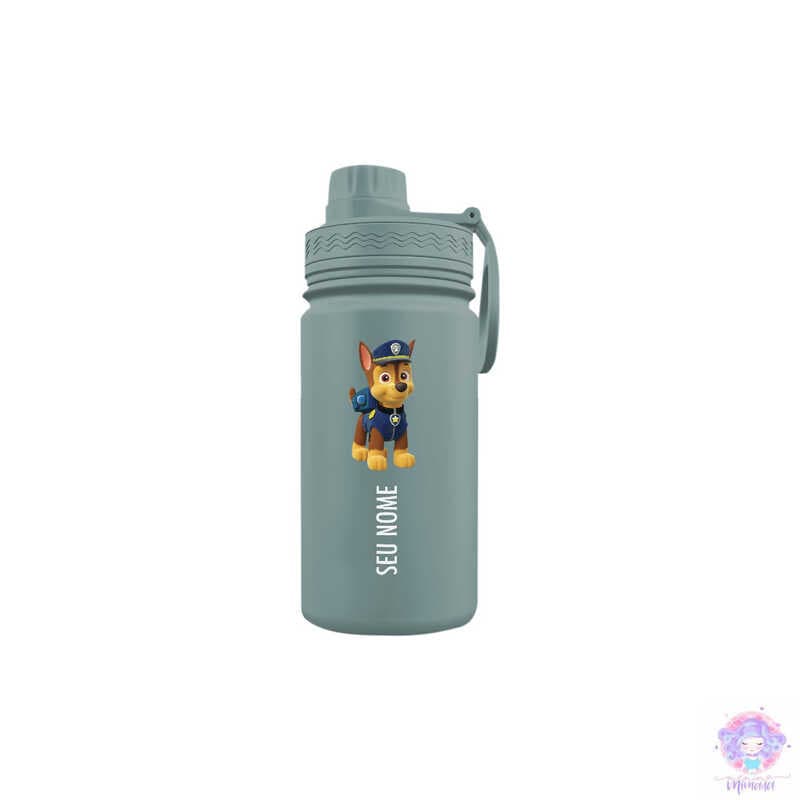 Chase Patrulha Canina - Garrafa Térmica Fresh Com Alça Personalizada 350ml 550ml 600ml Infantil com Seu Nome