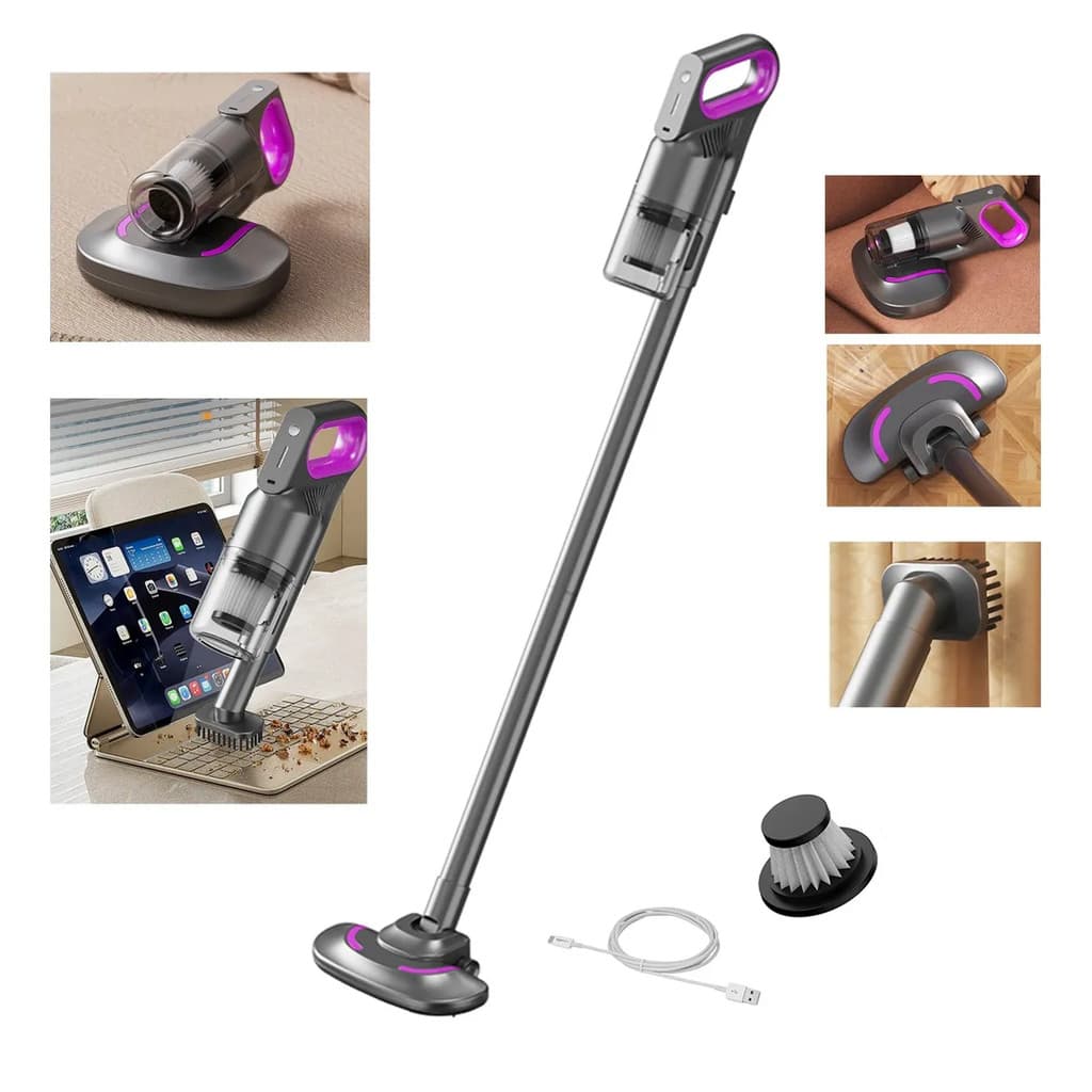 Aspirador De Pó Vertical e de Mão Sem Fio Bivolt 2 Em 1 Recarregável T&Z TZ-141
