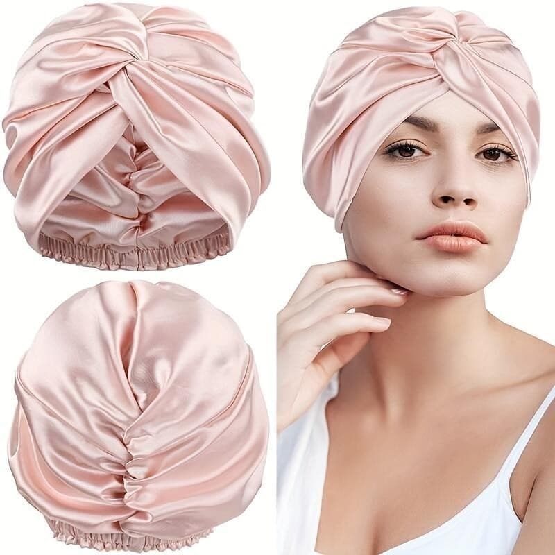 Turbante elástico com nó duplo, touca de banho macia, touca para dormir, touca para o cabelo*--&&&*-&-&-&-&-*-*--&&-&&*&