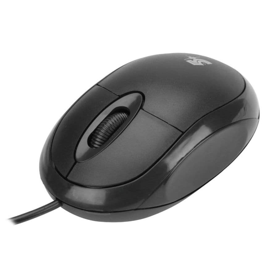 Mouse Óptico Ergonômico 1000 DPI Plug and Play 5 Botões Office Preto USB
