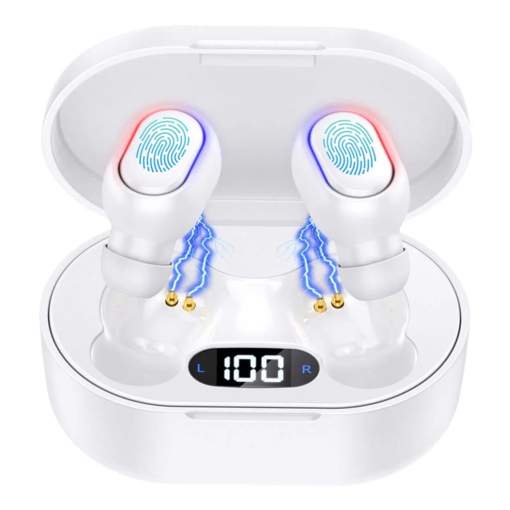 Fone De Ouvido Sem Fio Bluetooth 5.3 1HORA AUT114B Original Potente Touch Premium P/ Celular