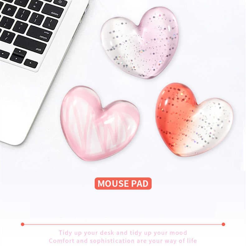 Mouse Pad De Silicone Transparente Gato Garra Pulso Antiderrapante Coração Descanso De