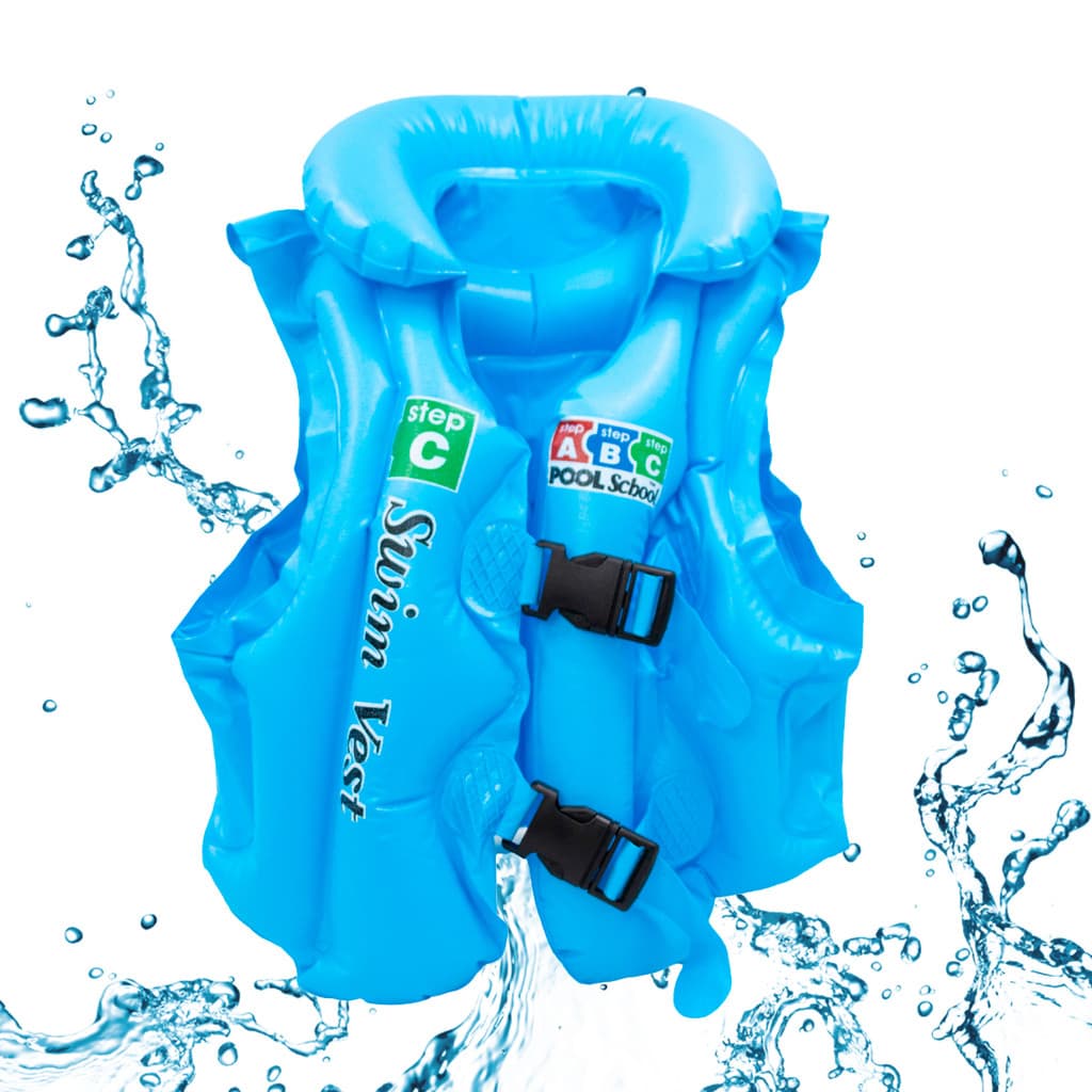 Boia Infantil Colete Salva Vidas Praia Piscina Inflável Criança Cor:Azul
